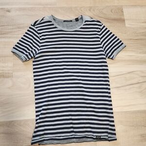 Striped Navy and Gray Scotch And Sodq Men's Shirt